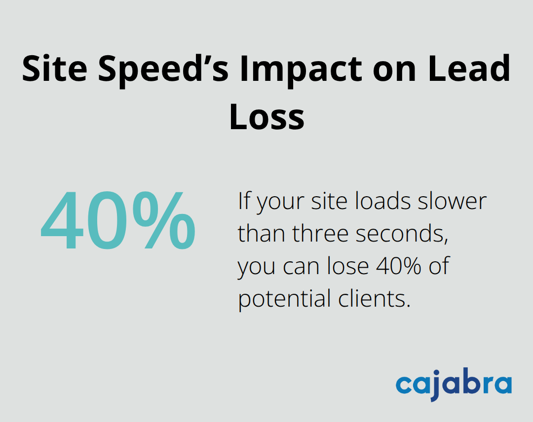 Infographic showing the percentage of prospects lost when pages load slowly